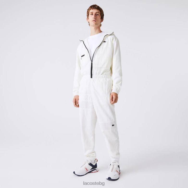 мъже Lacoste бяло пачуърк водоотблъскващи анцузи облекло XTV621106