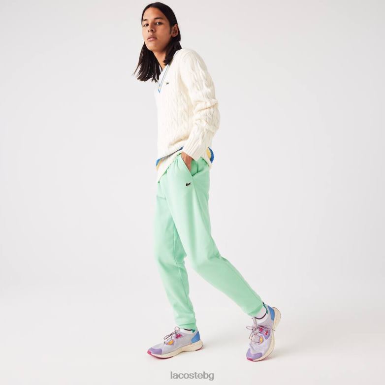 мъже Lacoste светло зелено заострени панталони от полар облекло XTV621125