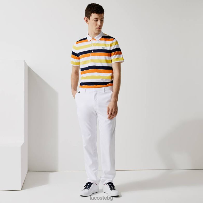 мъже Lacoste бяло спортен еластичен голф чино панталон облекло XTV621641