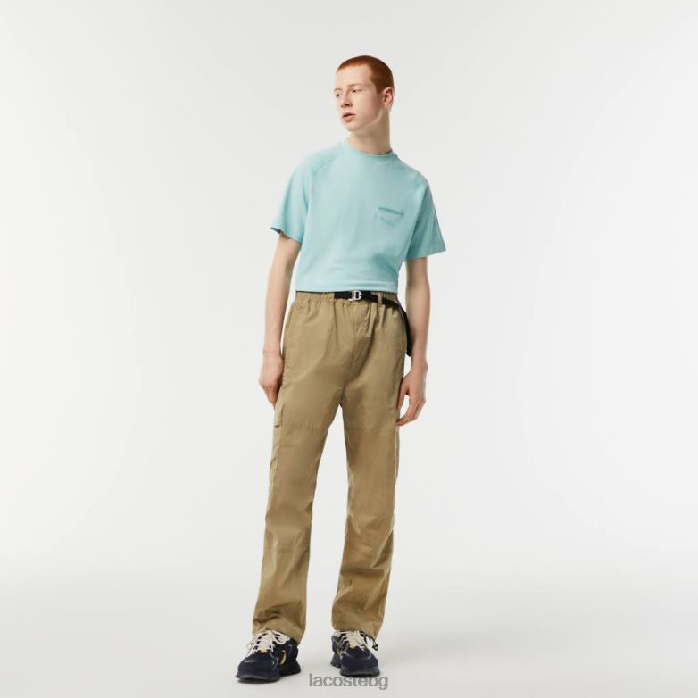 мъже Lacoste бежово водоотблъскващи спортни панталони със спокойна кройка облекло XTV6222