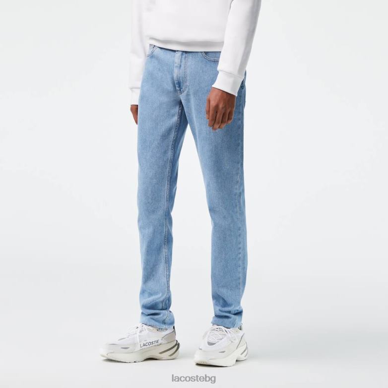 мъже Lacoste син прилепнали панталони от еластичен памучен деним облекло XTV62418