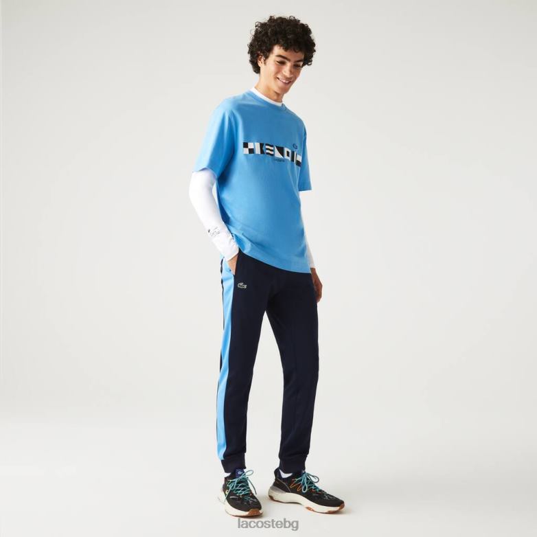 мъже Lacoste тъмносиньо/синьо/бяло спортни тенис анцузи, устойчиви на бягане облекло XTV62993