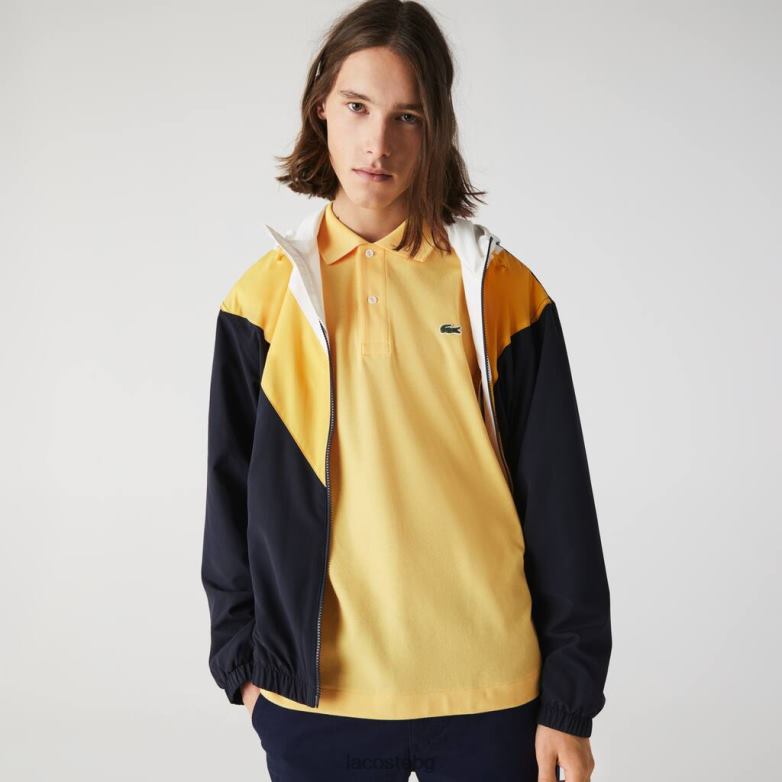 мъже Lacoste жълто оригинално л.12.12 поло облекло XTV62870