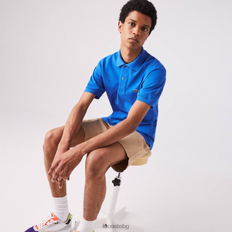 мъже Lacoste син оригинално л.12.12 поло облекло XTV62894
