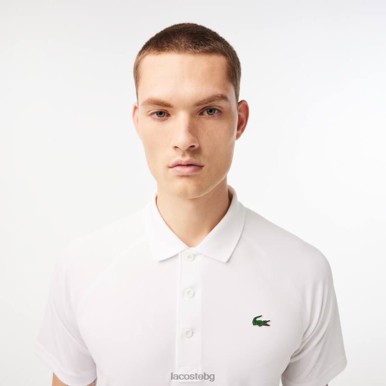 мъже Lacoste бяло спортно дишащо устойчиво на абразия блокировка поло облекло XTV62164