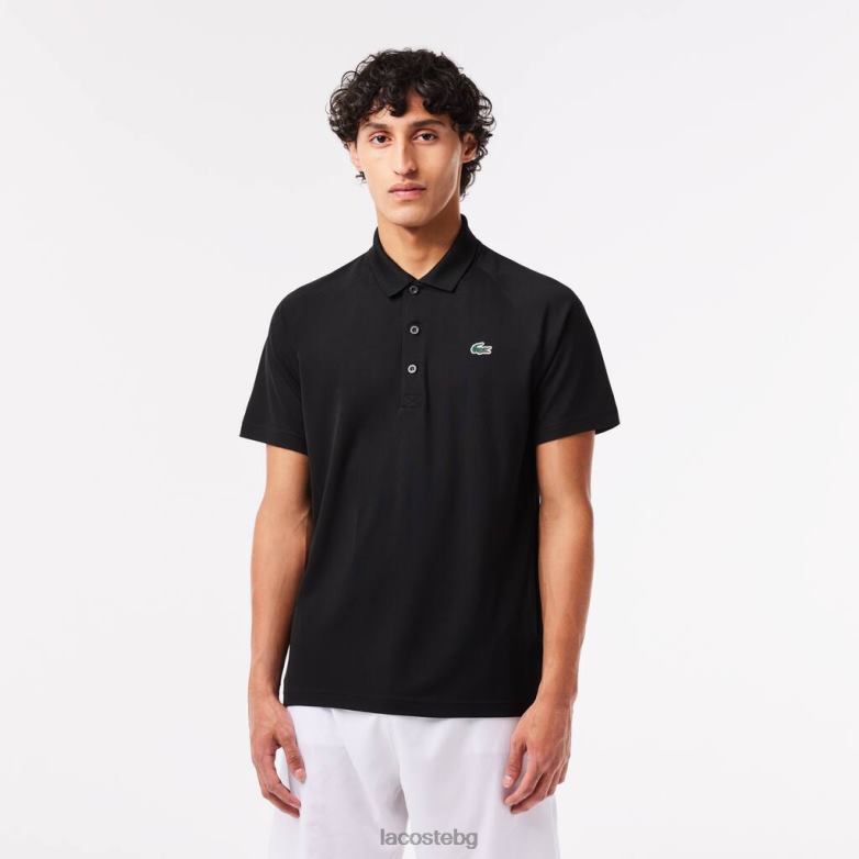 мъже Lacoste черен спортно дишащо устойчиво на абразия блокировка поло облекло XTV62165