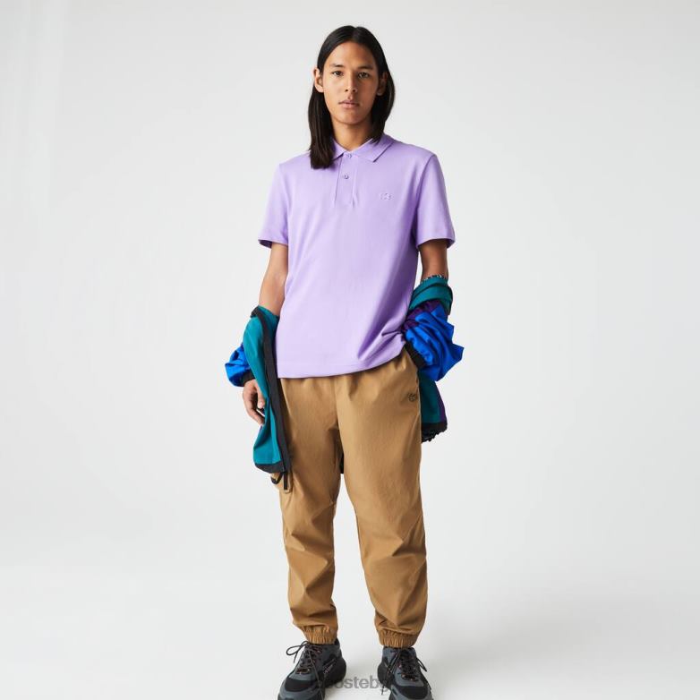 мъже Lacoste лилаво активно движение дишащо памучно пике поло облекло XTV62602