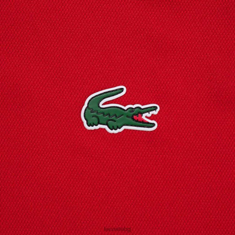 мъже Lacoste червен спортно дишащо устойчиво на абразия блокировка поло облекло XTV62657