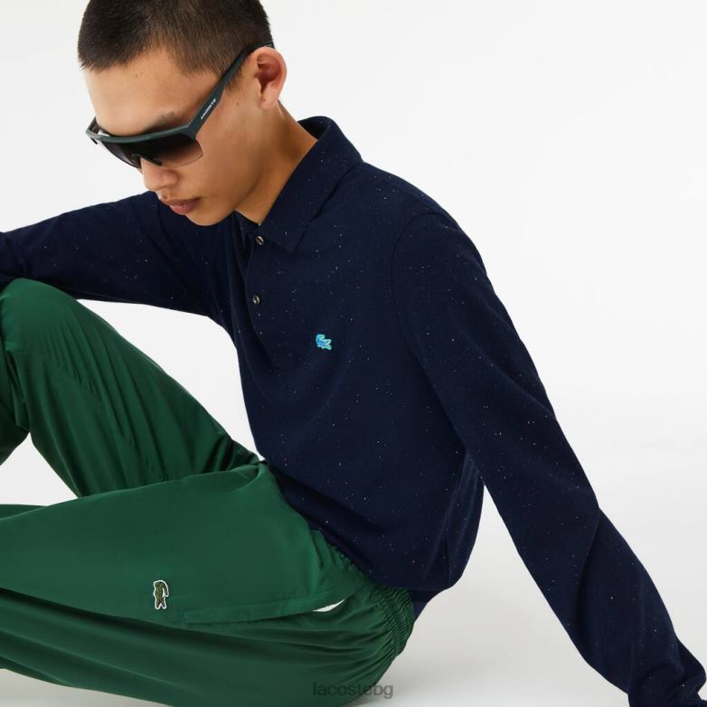 мъже Lacoste тъмносин поло с класическа форма на петна облекло XTV62704