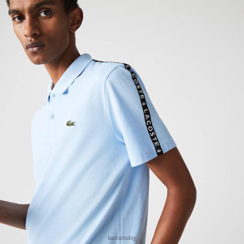 мъже Lacoste син Ултралека памучна поло лента с букви облекло XTV62815