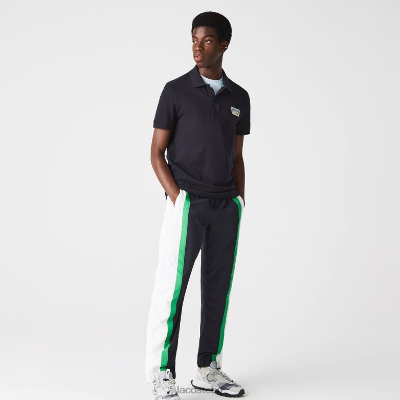 мъже Lacoste тъмносин значка памучно пике редовно крой поло облекло XTV62912
