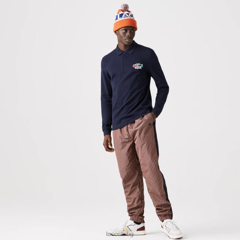 мъже Lacoste тъмносин стандартна поло тениска от органичен памук облекло XTV62917