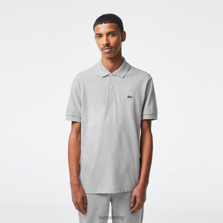 мъже Lacoste сив chine оригинално l.12.12 хедър поло облекло XTV62127