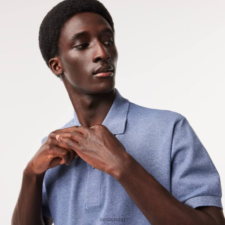 мъже Lacoste син чайн оригинално l.12.12 хедър поло облекло XTV62128