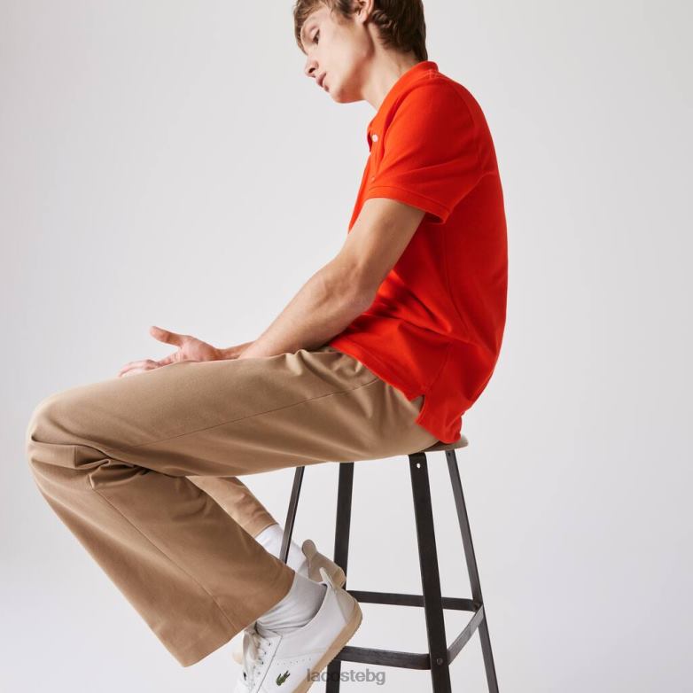 мъже Lacoste червен оригинално тесно поло l.12.12 облекло XTV62702