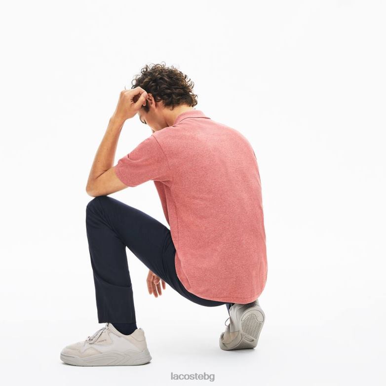 мъже Lacoste червен оригинално l.12.12 хедър поло облекло XTV62774