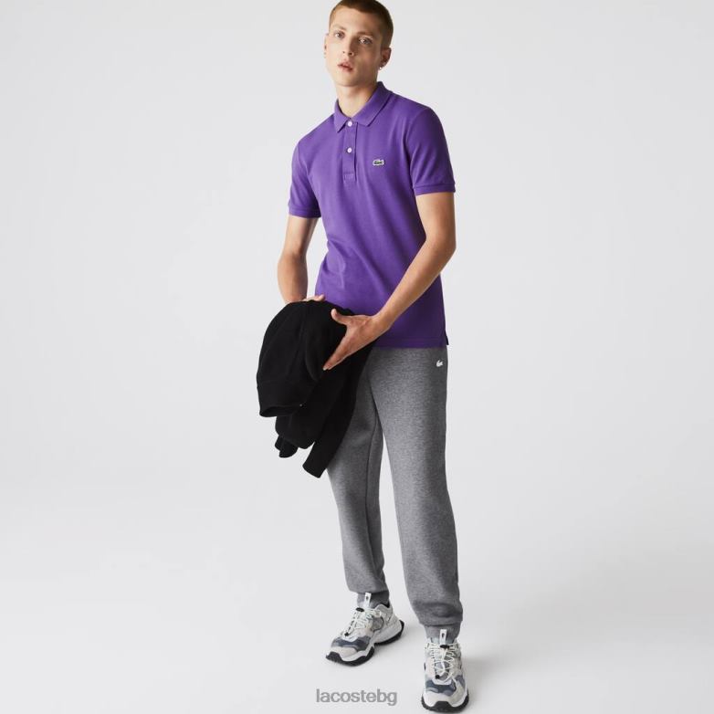 мъже Lacoste лилаво оригинално тесно поло l.12.12 облекло XTV62789