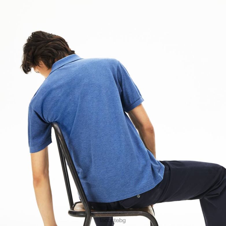 мъже Lacoste син чайн оригинално l.12.12 хедър поло облекло XTV62865