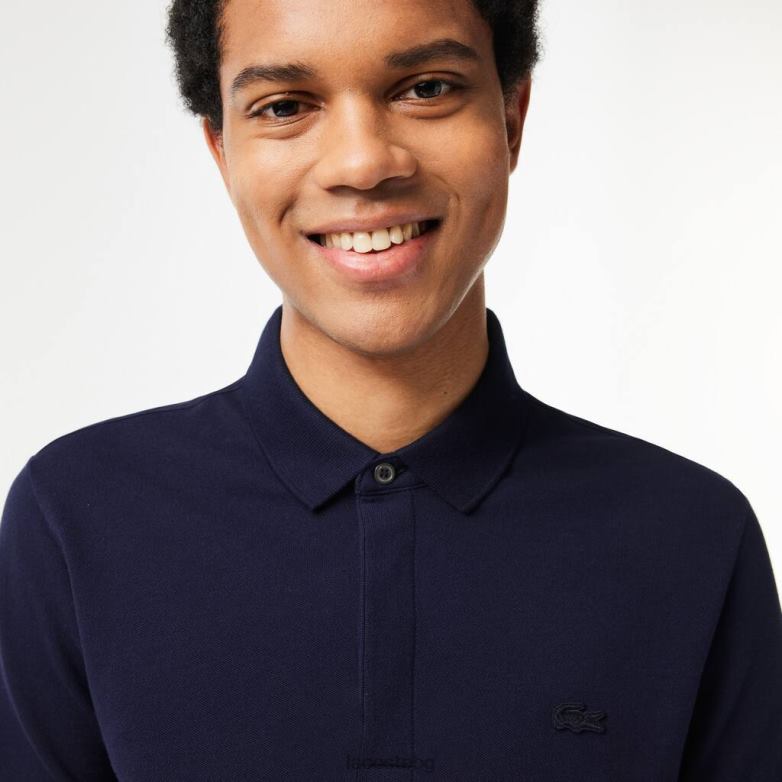 мъже Lacoste тъмносин smart paris еластично памучно пике поло облекло XTV62611