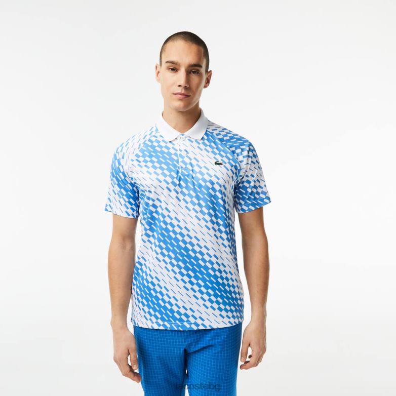 мъже Lacoste бяло/синьо тенис x новак джокович фен версия поло облекло XTV62109
