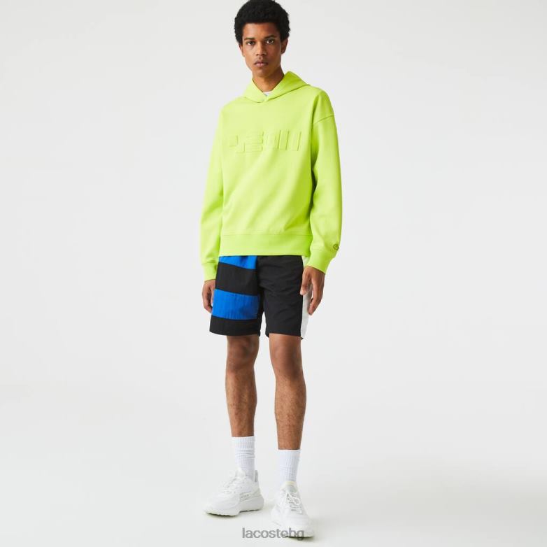мъже Lacoste жълто свободен суичър с качулка облекло XTV621054