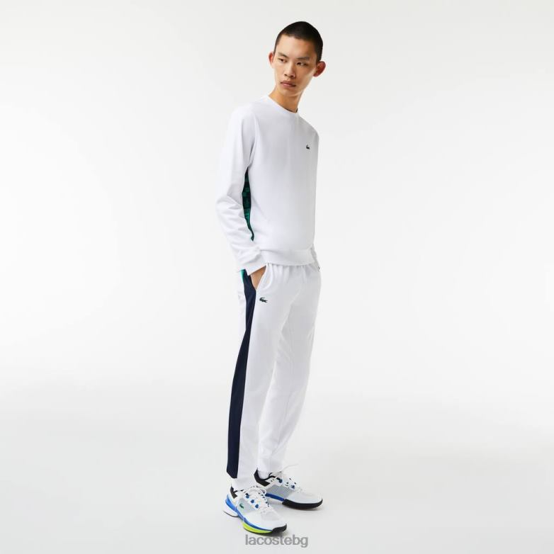 мъже Lacoste бяло тенис суичър със спортен принт облекло XTV621056