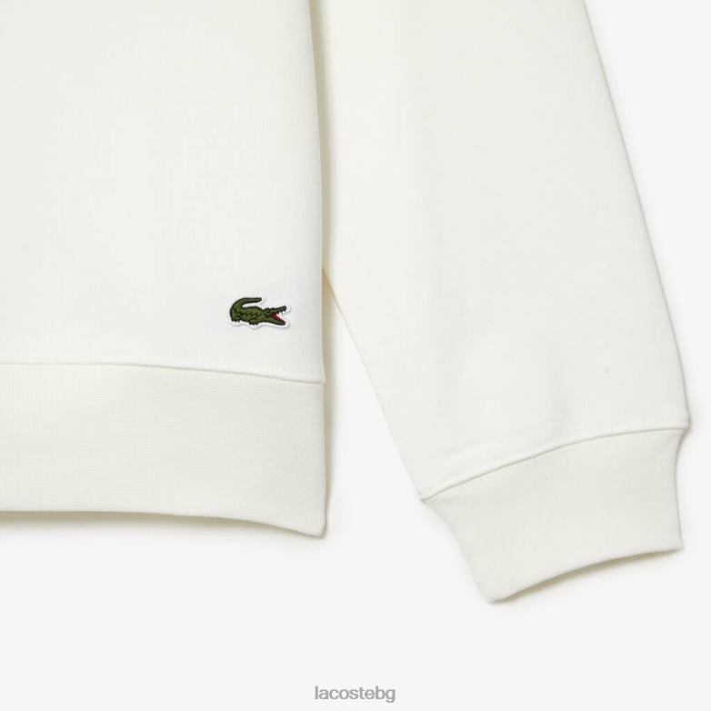 мъже Lacoste бяло суитшърт с нечеткано поларено деколте облекло XTV62302