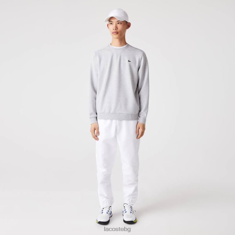 мъже Lacoste сив chine/светло сиво спортен суичър с мрежести панели облекло XTV621062