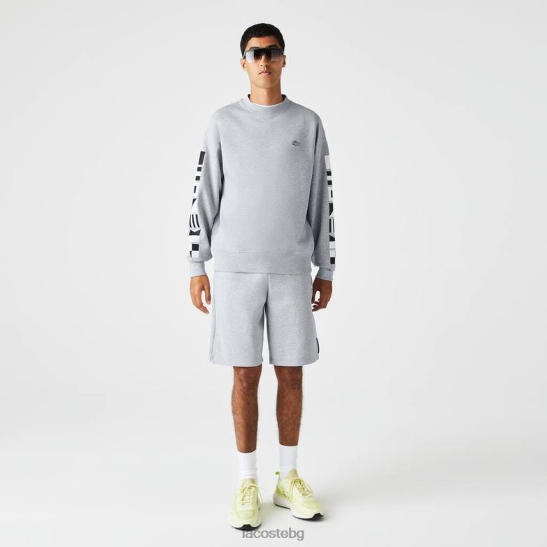 мъже Lacoste сив chine свободен светлоотразителен суичър с принт облекло XTV62983