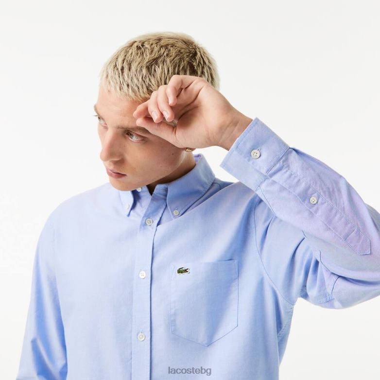мъже Lacoste син стандартна памучна риза Оксфорд облекло XTV621466