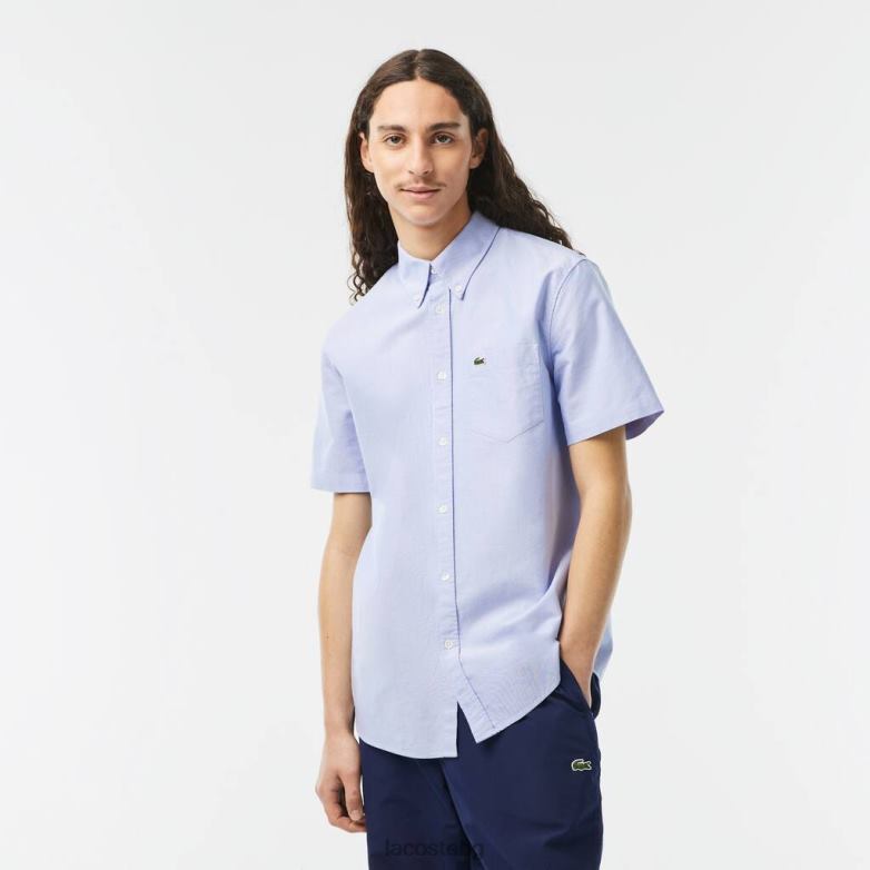 мъже Lacoste син стандартна памучна риза Оксфорд облекло XTV621527