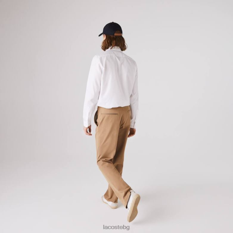 мъже Lacoste бяло стандартна памучна риза от поплин облекло XTV621614