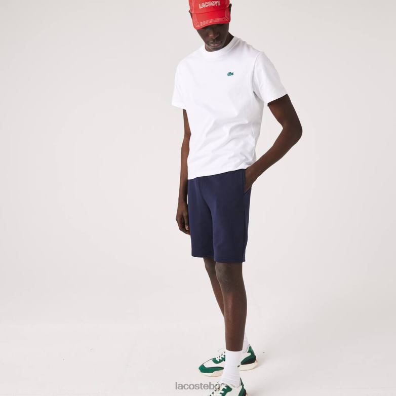 мъже Lacoste тъмносин спортни шорти от полар за тенис облекло XTV621338