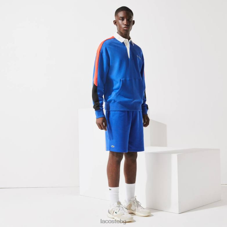 мъже Lacoste син спортни шорти от полар за тенис облекло XTV621339