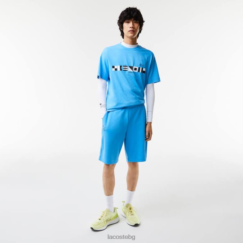 мъже Lacoste син шорти със светлоотразителен принт облекло XTV621356