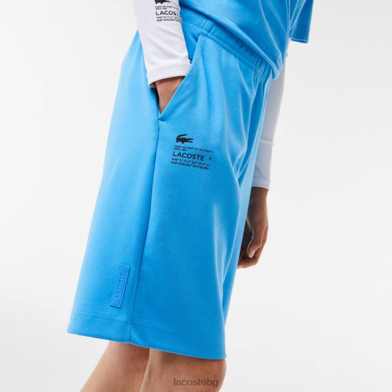 мъже Lacoste син шорти със светлоотразителен принт облекло XTV621356