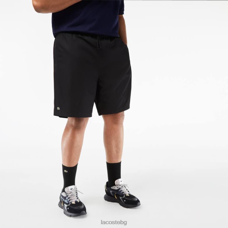 мъже Lacoste черен спортни къси панталони с подплата от трико - голям размер - големи облекло XTV621445