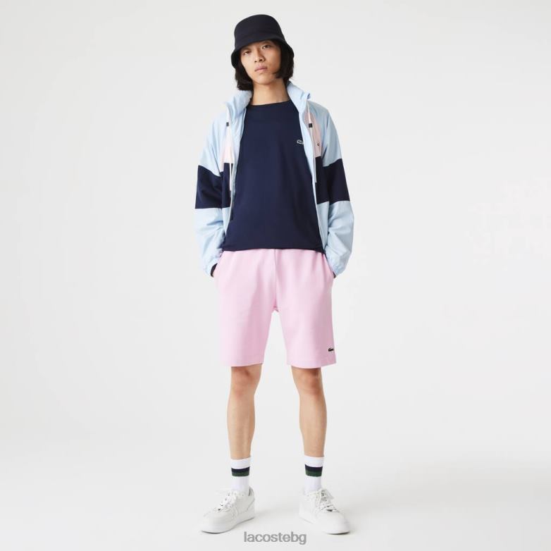мъже Lacoste розово къси панталони от полиран органичен памук облекло XTV621576