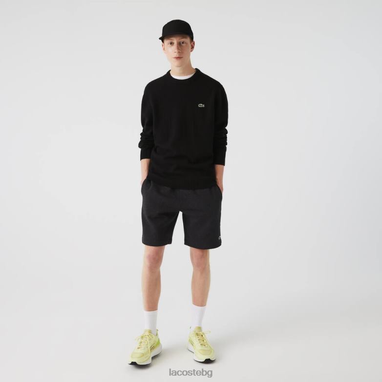 мъже Lacoste сиво къси панталони от полиран органичен памук облекло XTV621597