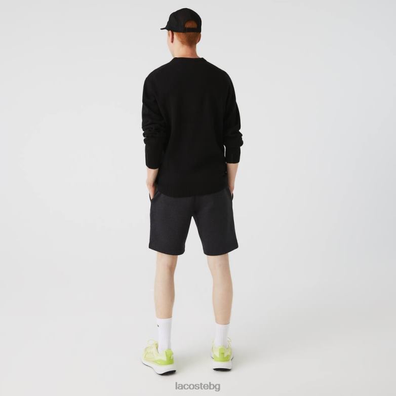 мъже Lacoste сиво къси панталони от полиран органичен памук облекло XTV621597