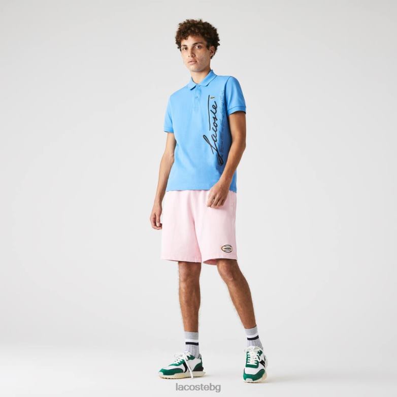 мъже Lacoste розово живи къси панталони от памучен полар облекло XTV621611