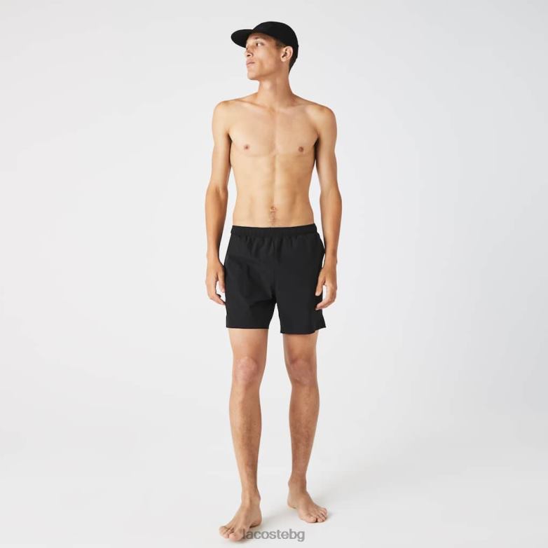 мъже Lacoste черен леки бански гащета облекло XTV621681