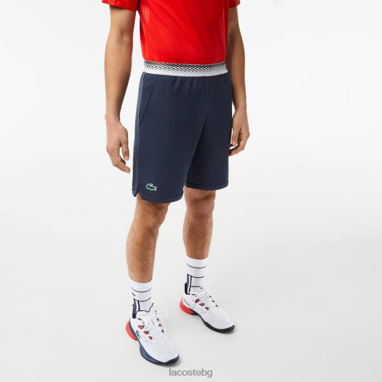 мъже Lacoste син тенис х даниил медведев мрежести шорти облекло XTV62429