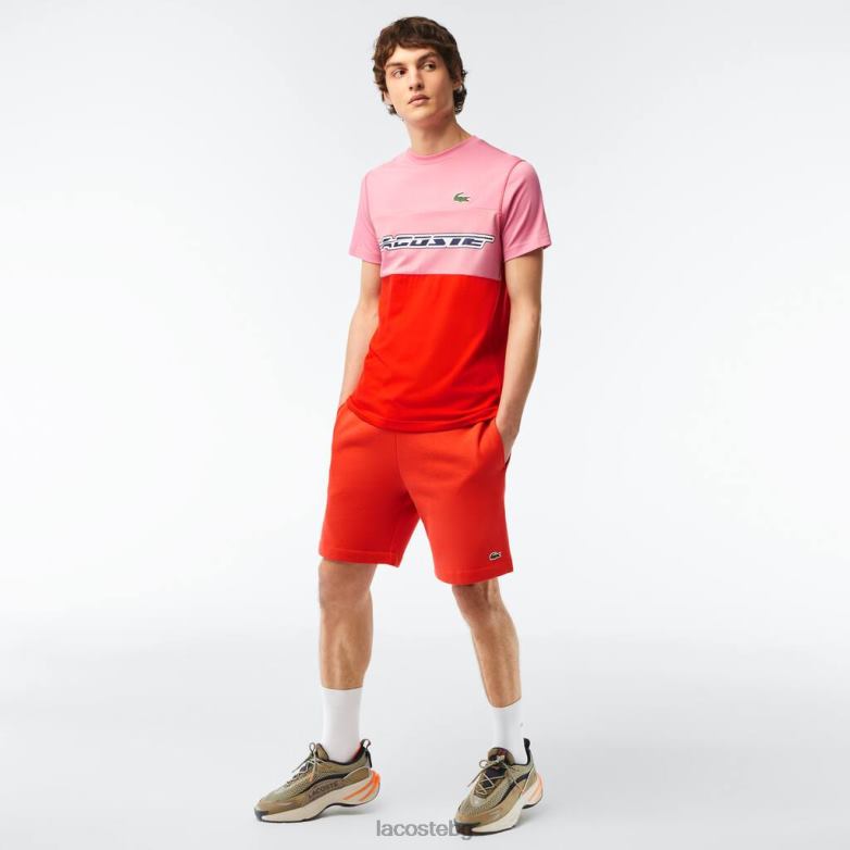 мъже Lacoste оранжево къси панталони от полиран органичен памук облекло XTV62453
