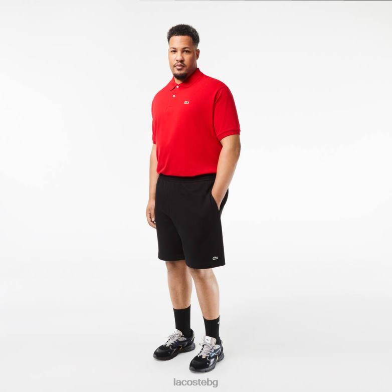 мъже Lacoste черен Къси панталони от полиран органичен памук - големи размери облекло XTV62463