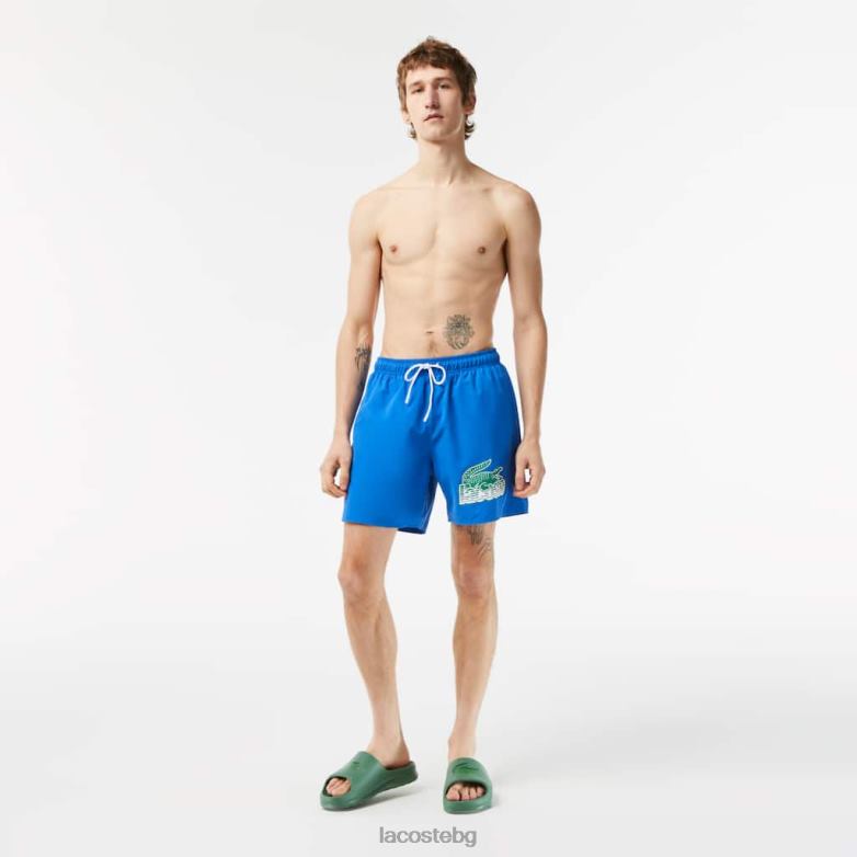 мъже Lacoste син бързосъхнещи бански с чанта за пътуване облекло XTV62518