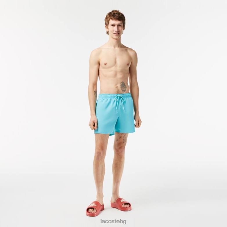 мъже Lacoste тюркоазено/зелено леки бързосъхнещи бански шорти облекло XTV62543