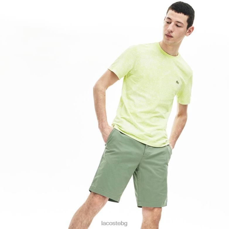 мъже Lacoste зелено тесни шорти от еластичен габардин облекло XTV62553