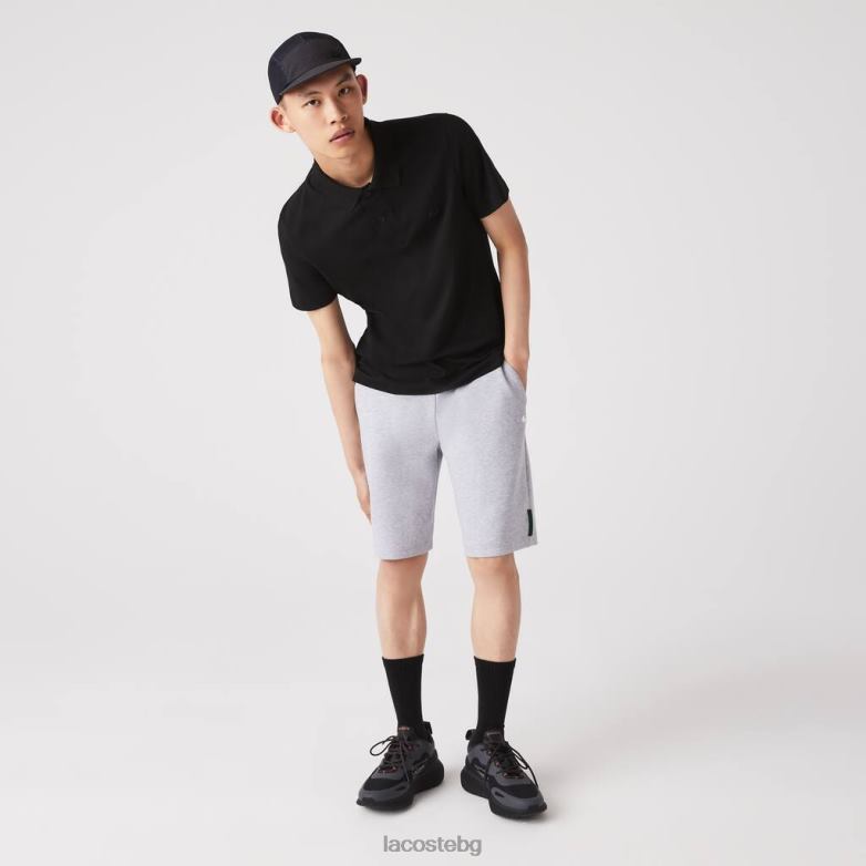 мъже Lacoste сив chine шорти от еластична смес от памук облекло XTV621391
