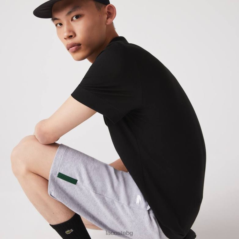 мъже Lacoste сив chine шорти от еластична смес от памук облекло XTV621391